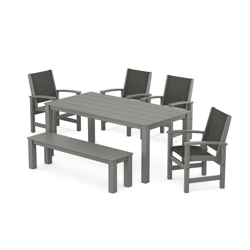 POLYWOOD® - Coastal 6-Piece Parsons Dining Set with Bench - PWS2276