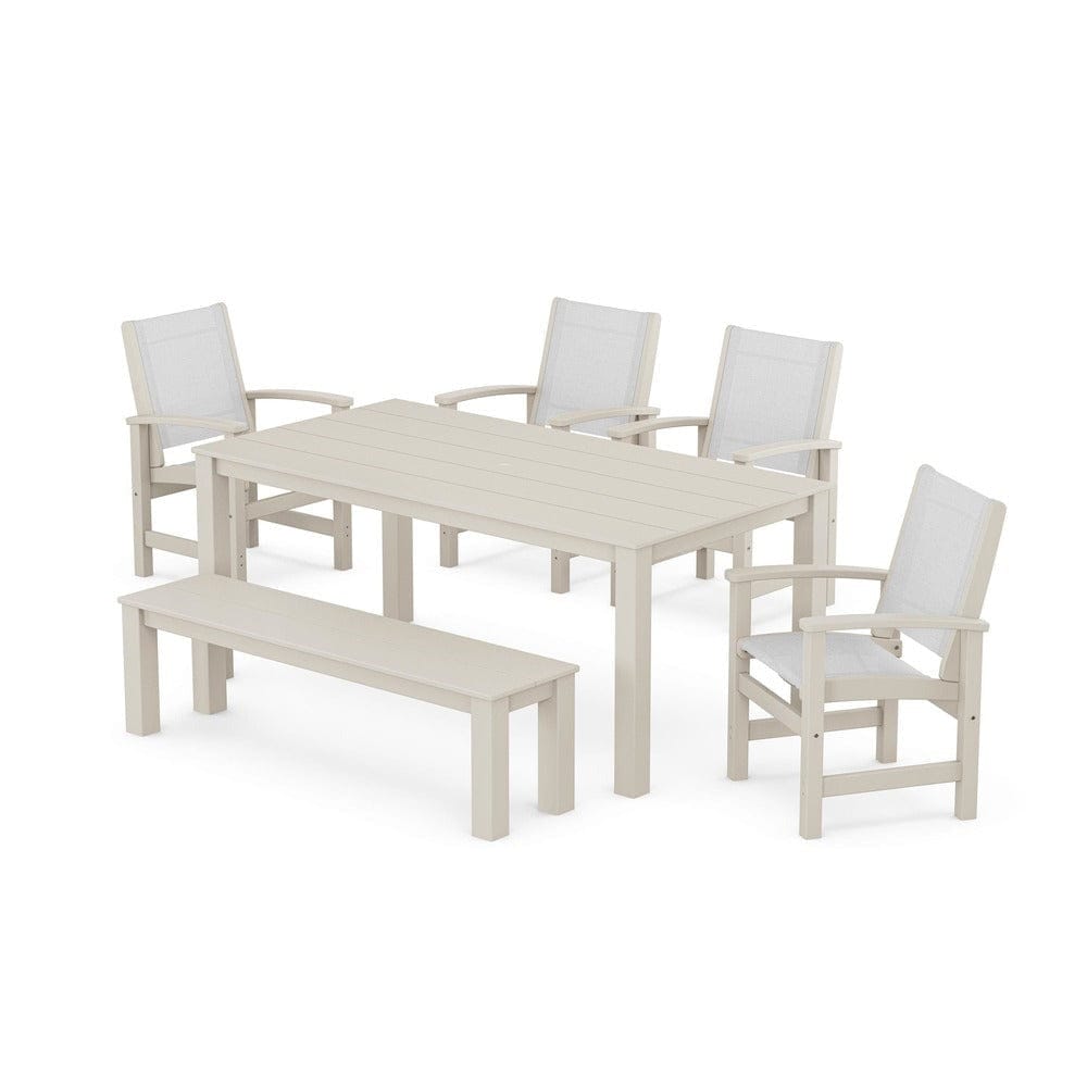 POLYWOOD® - Coastal 6-Piece Parsons Dining Set with Bench - PWS2276