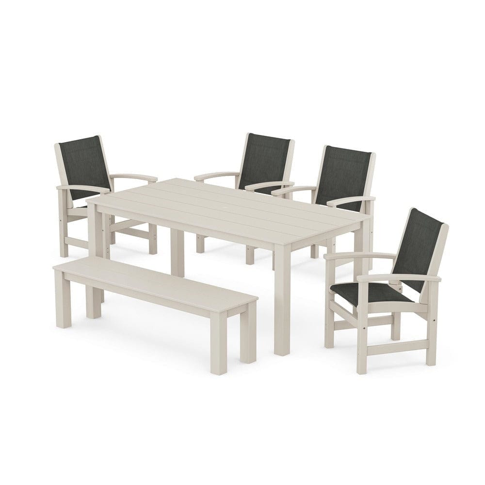 POLYWOOD® - Coastal 6-Piece Parsons Dining Set with Bench - PWS2276