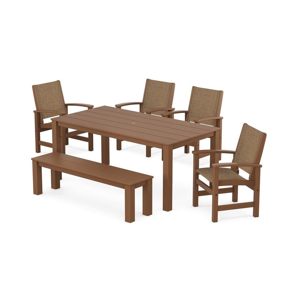 POLYWOOD® - Coastal 6-Piece Parsons Dining Set with Bench - PWS2276 Outdoor Furniture POLYWOOD®