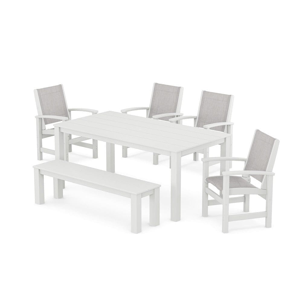 POLYWOOD® - Coastal 6-Piece Parsons Dining Set with Bench - PWS2276