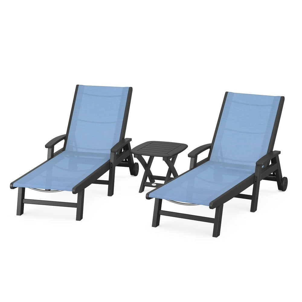 POLYWOOD® - Coastal 3-Piece Wheeled Chaise Set - PWS423