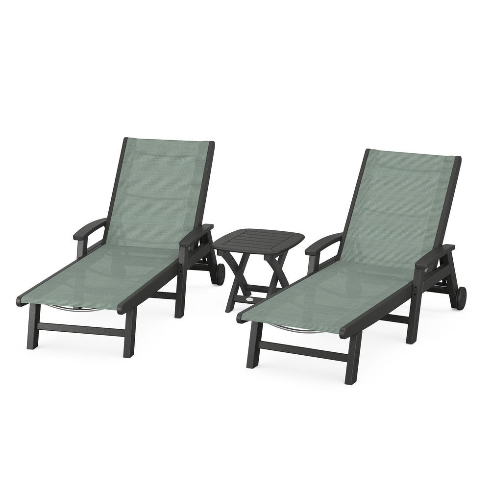 POLYWOOD® - Coastal 3-Piece Wheeled Chaise Set - PWS423