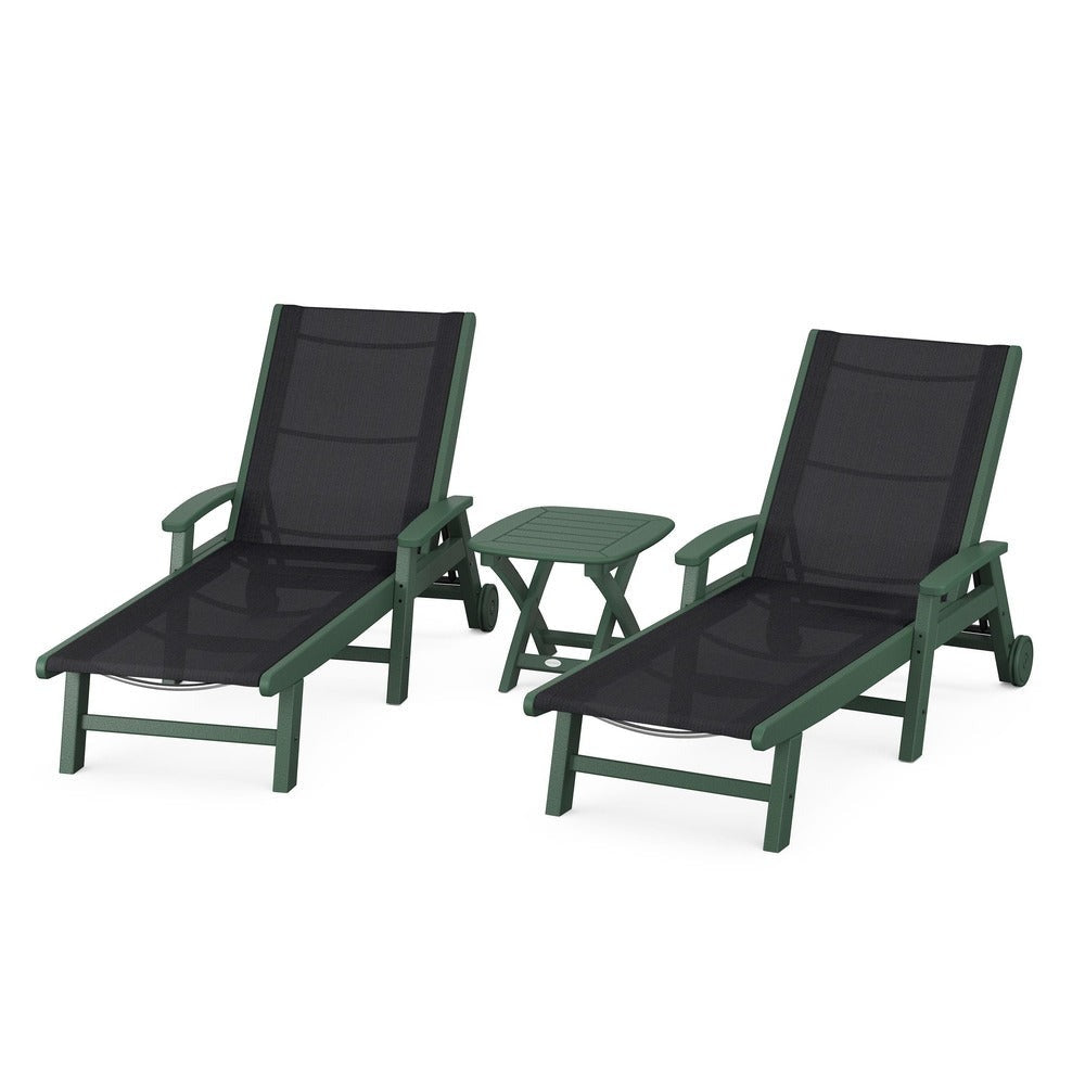 POLYWOOD® - Coastal 3-Piece Wheeled Chaise Set - PWS423