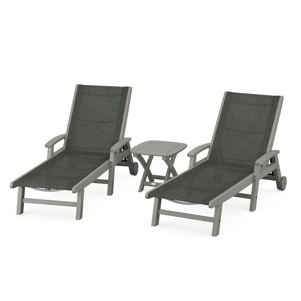POLYWOOD® - Coastal 3-Piece Wheeled Chaise Set - PWS423