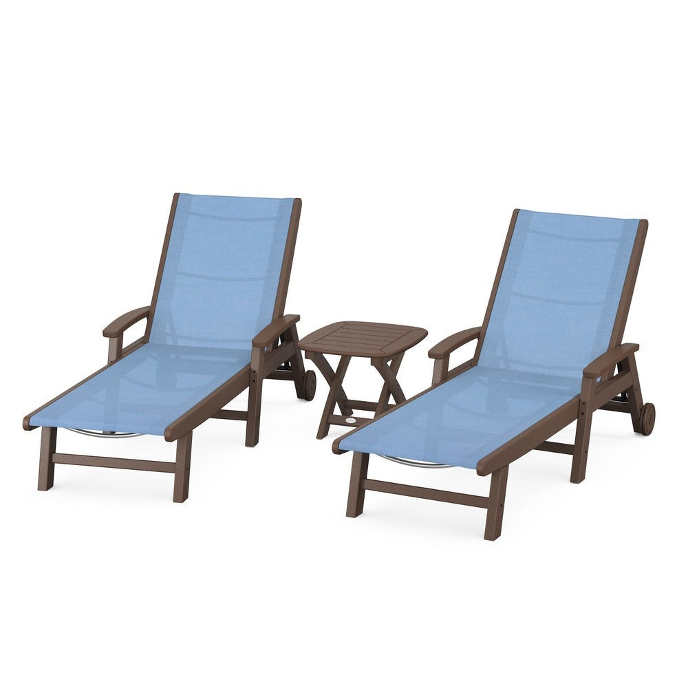 POLYWOOD® - Coastal 3-Piece Wheeled Chaise Set - PWS423 Outdoor Furniture POLYWOOD®