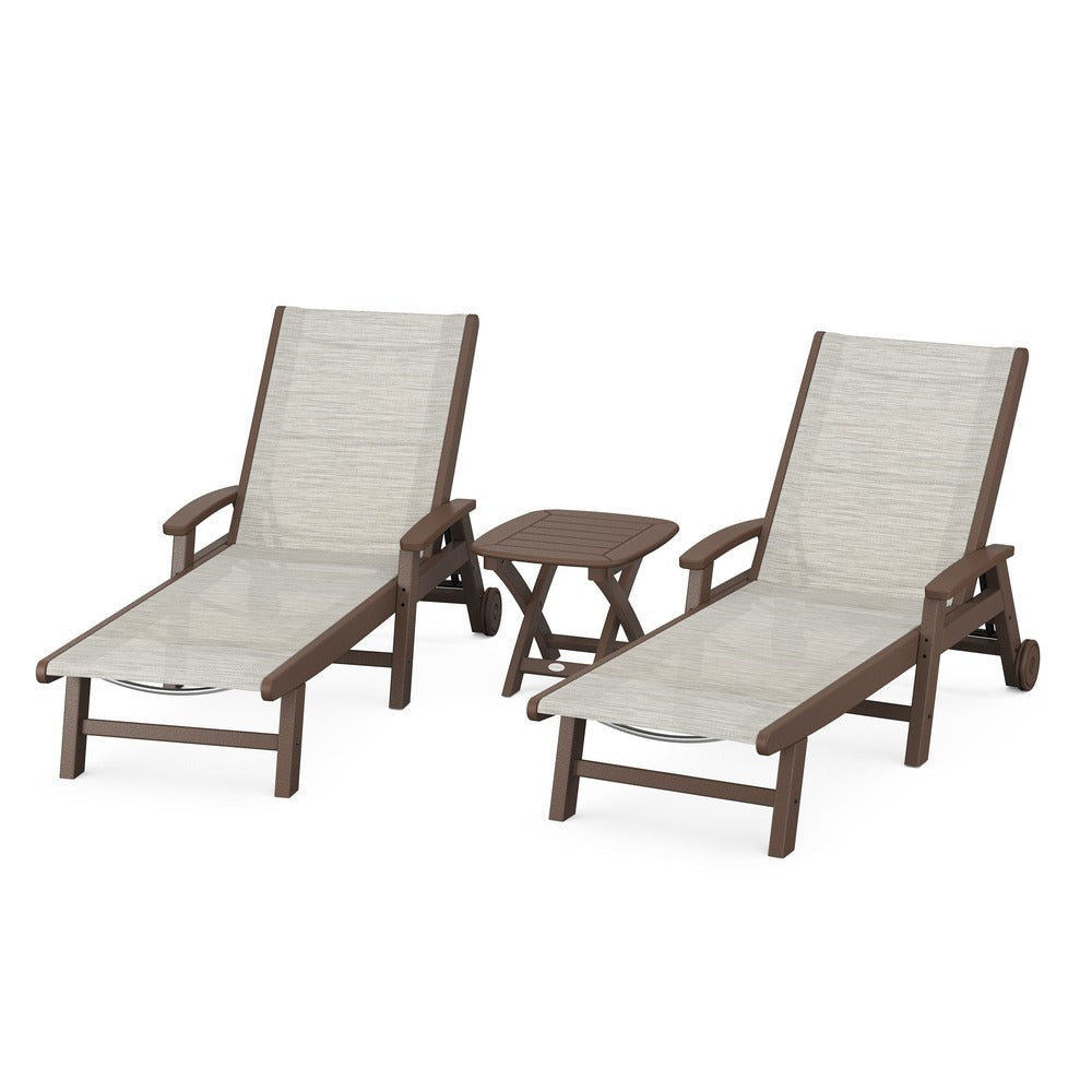 POLYWOOD® - Coastal 3-Piece Wheeled Chaise Set - PWS423 Outdoor Furniture POLYWOOD®