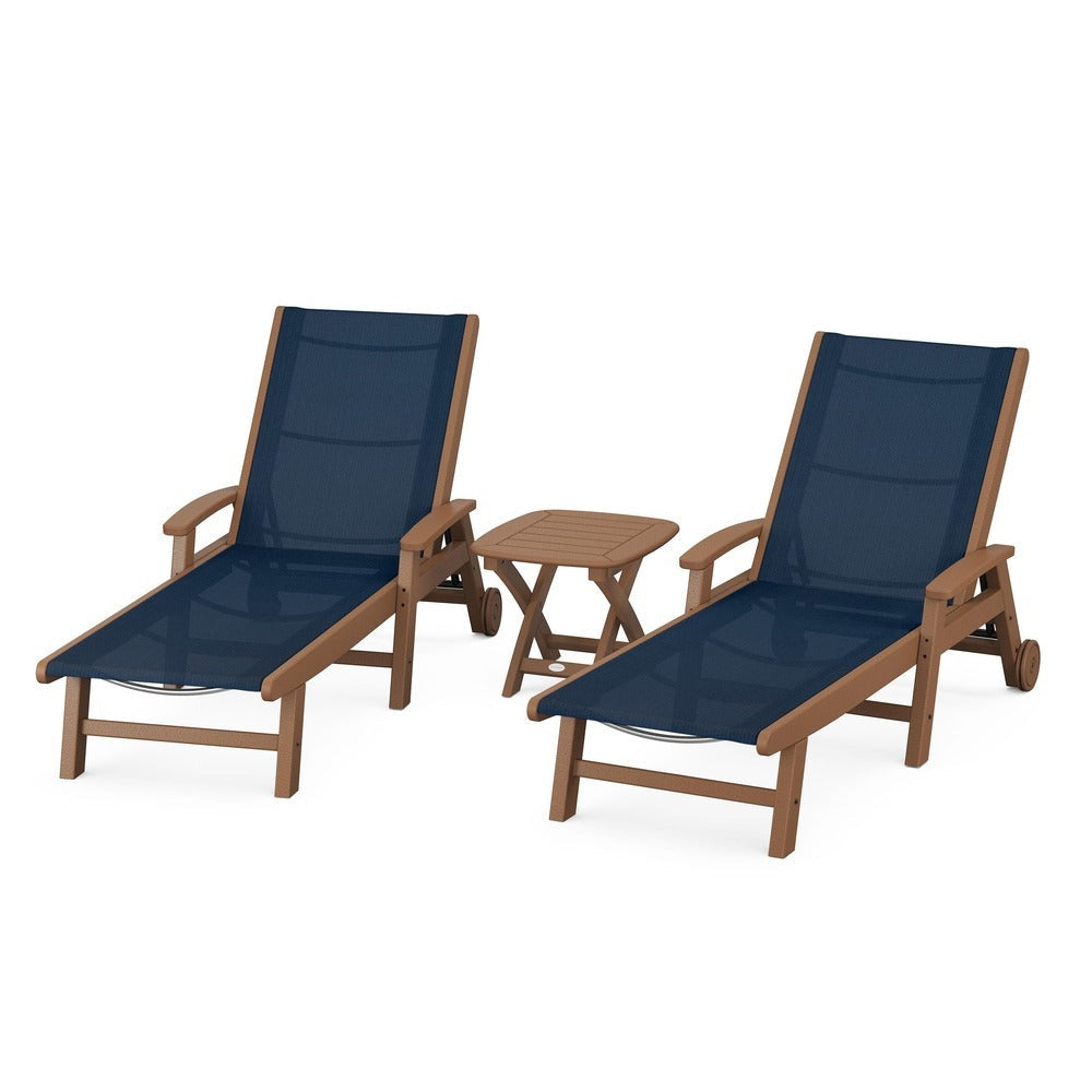 POLYWOOD® - Coastal 3-Piece Wheeled Chaise Set - PWS423