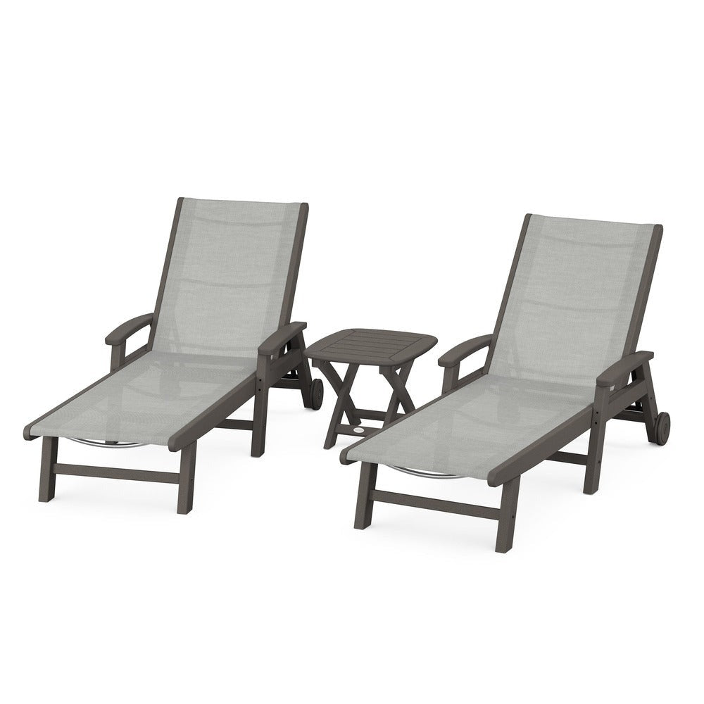 POLYWOOD® - Coastal 3-Piece Wheeled Chaise Set - PWS423
