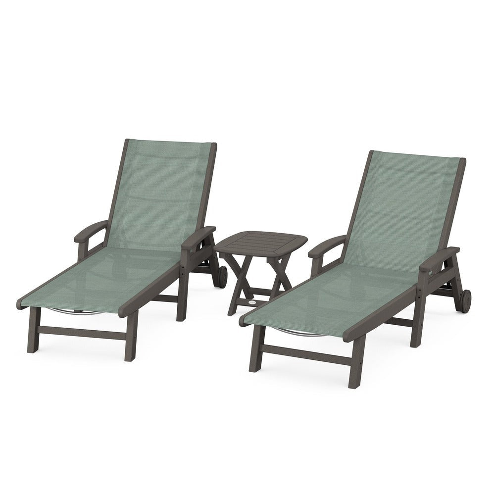 POLYWOOD® - Coastal 3-Piece Wheeled Chaise Set - PWS423