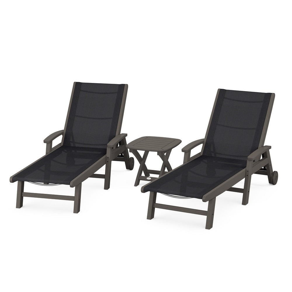 POLYWOOD® - Coastal 3-Piece Wheeled Chaise Set - PWS423