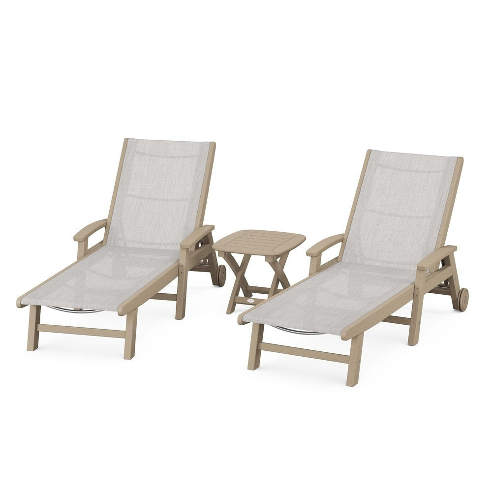 POLYWOOD® - Coastal 3-Piece Wheeled Chaise Set - PWS423