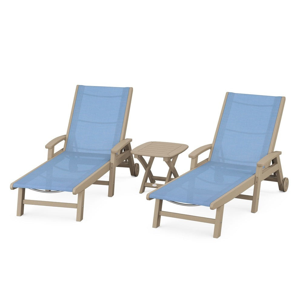 POLYWOOD® - Coastal 3-Piece Wheeled Chaise Set - PWS423
