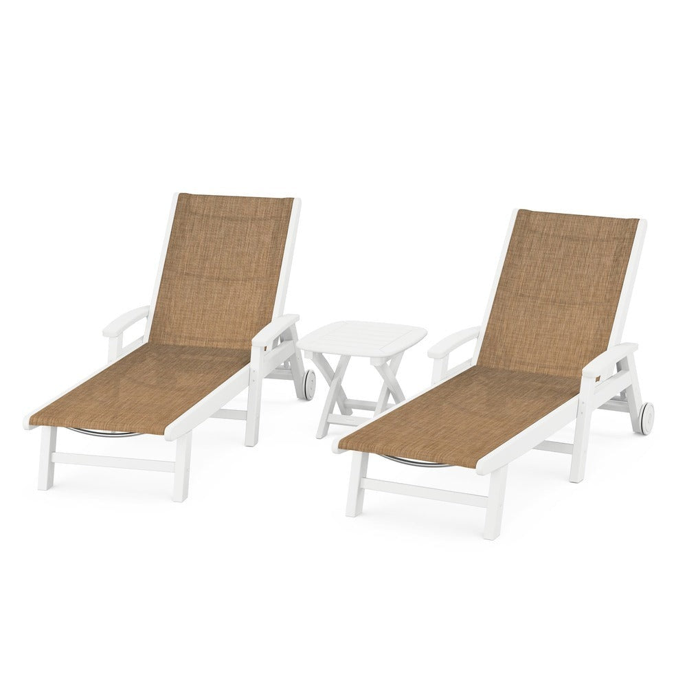 POLYWOOD® - Coastal 3-Piece Wheeled Chaise Set - PWS423