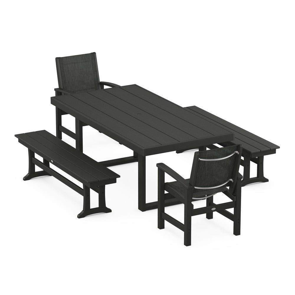 POLYWOOD® - Coastal 5-Piece Dining Set with Trestle Legs - PWS870