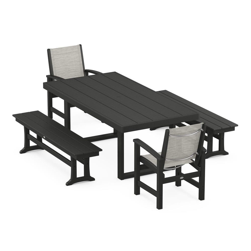 POLYWOOD® - Coastal 5-Piece Dining Set with Trestle Legs - PWS870