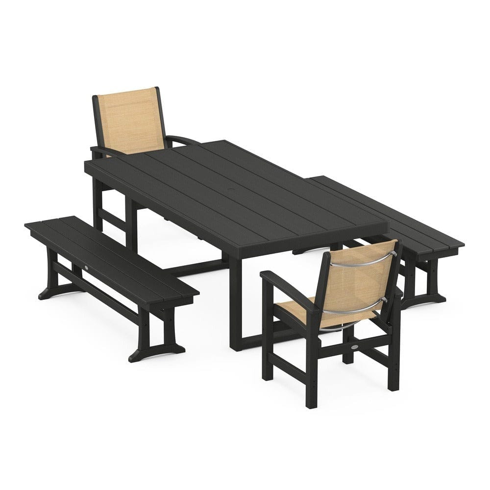 POLYWOOD® - Coastal 5-Piece Dining Set with Trestle Legs - PWS870