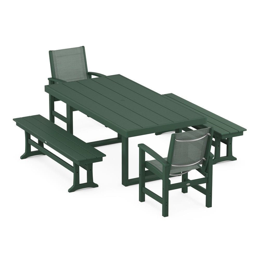 POLYWOOD® - Coastal 5-Piece Dining Set with Trestle Legs - PWS870