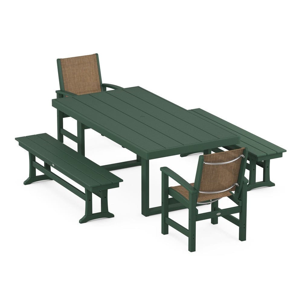 POLYWOOD® - Coastal 5-Piece Dining Set with Trestle Legs - PWS870 Outdoor Furniture POLYWOOD®