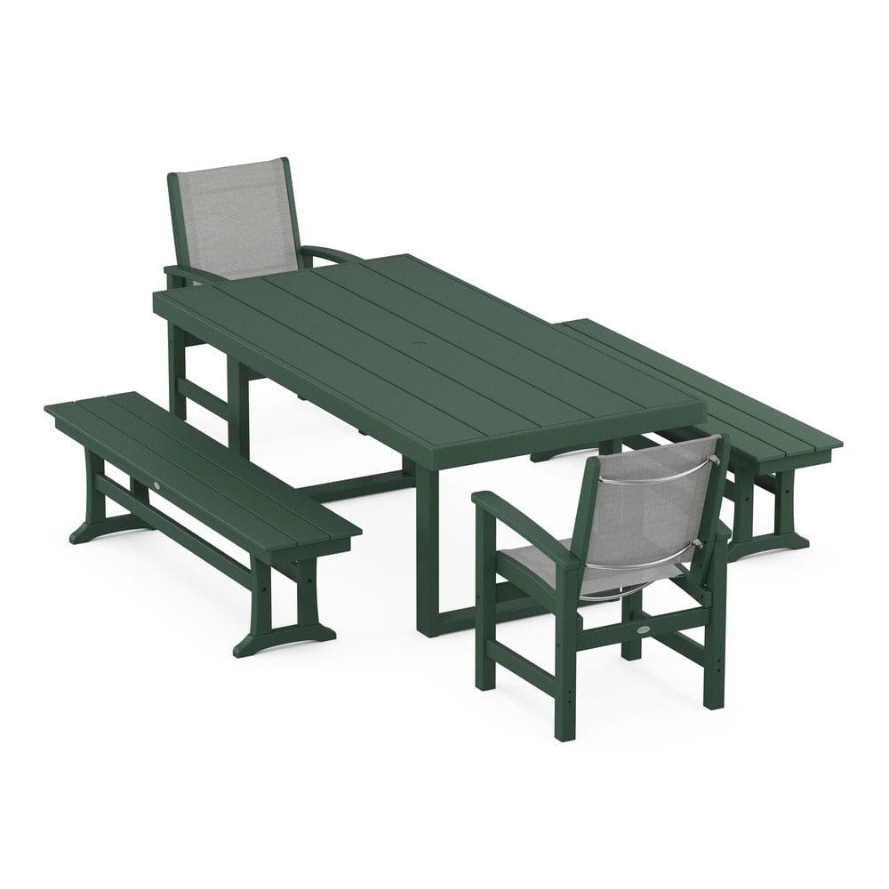 POLYWOOD® - Coastal 5-Piece Dining Set with Trestle Legs - PWS870 Outdoor Furniture POLYWOOD®