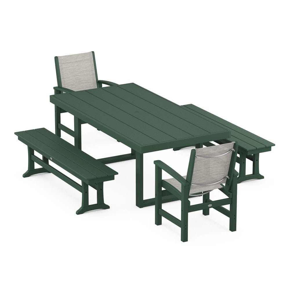 POLYWOOD® - Coastal 5-Piece Dining Set with Trestle Legs - PWS870