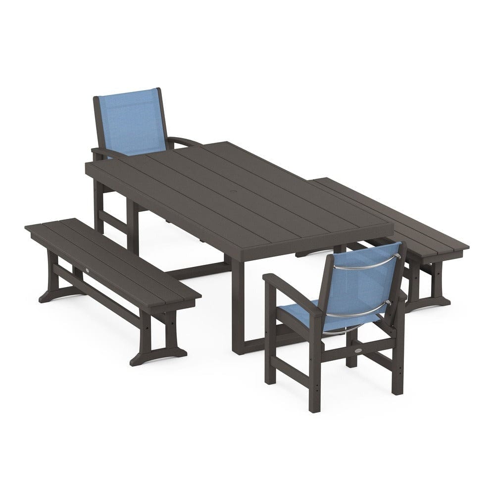 POLYWOOD® - Coastal 5-Piece Dining Set with Trestle Legs - PWS870