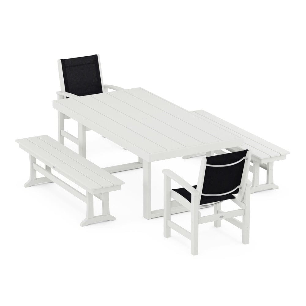POLYWOOD® - Coastal 5-Piece Dining Set with Trestle Legs - PWS870