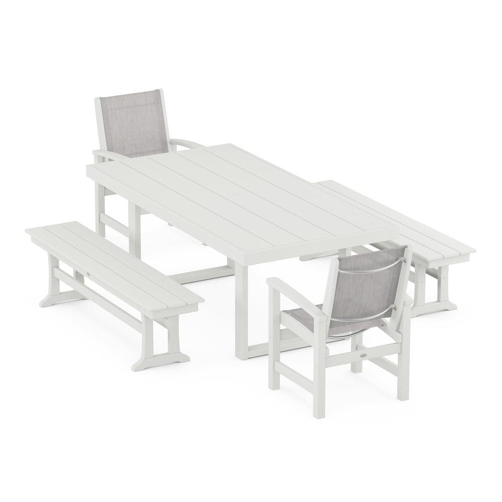 POLYWOOD® - Coastal 5-Piece Dining Set with Trestle Legs - PWS870
