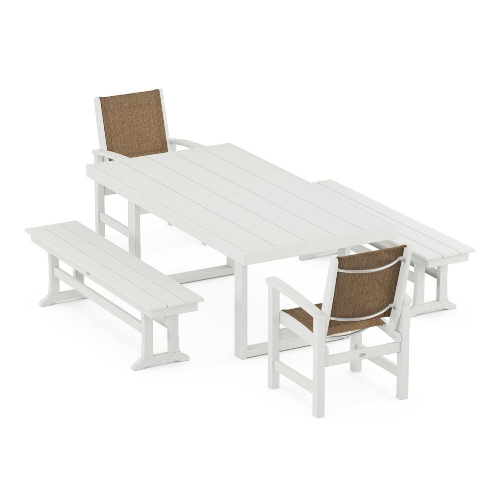 POLYWOOD® - Coastal 5-Piece Dining Set with Trestle Legs - PWS870 Outdoor Furniture POLYWOOD®