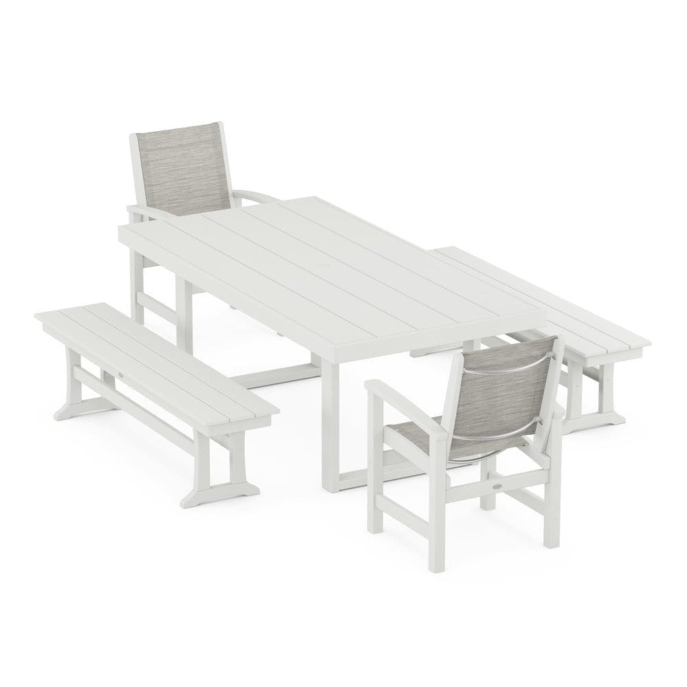POLYWOOD® - Coastal 5-Piece Dining Set with Trestle Legs - PWS870