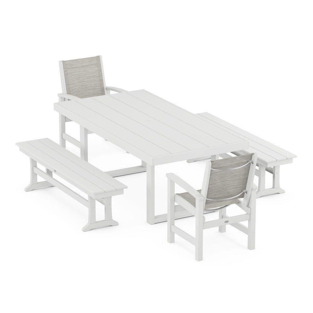 POLYWOOD® - Coastal 5-Piece Dining Set with Trestle Legs - PWS870