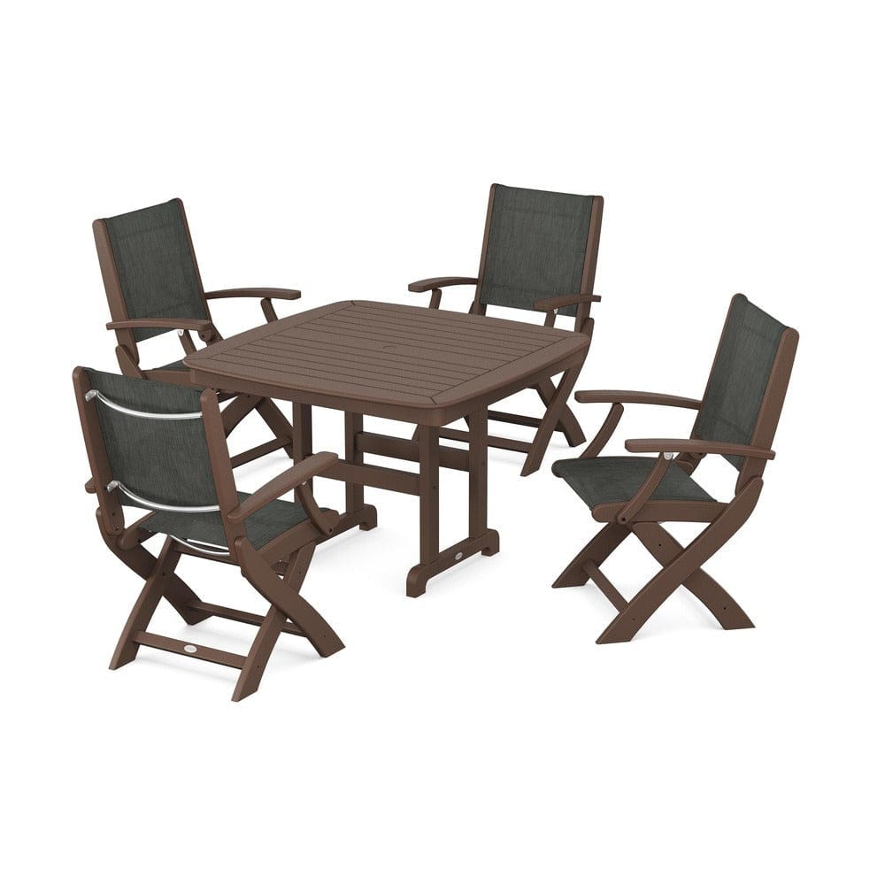 POLYWOOD® - Coastal Folding Chair 5-Piece Dining Set - PWS915