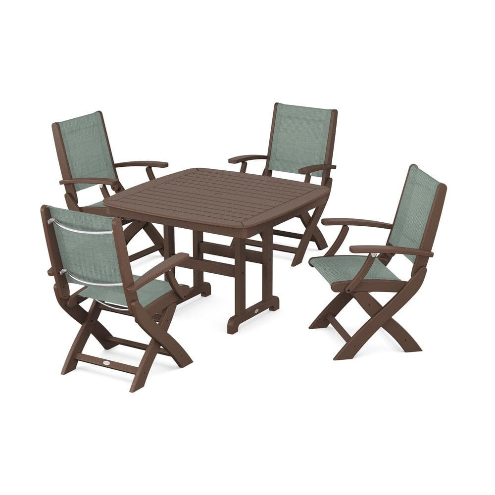 POLYWOOD® - Coastal Folding Chair 5-Piece Dining Set - PWS915