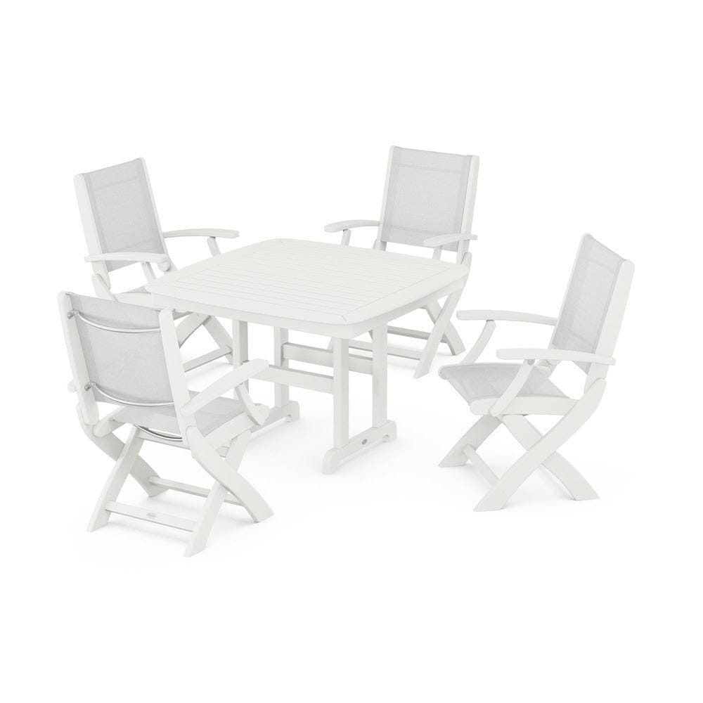 POLYWOOD® - Coastal Folding Chair 5-Piece Dining Set - PWS915