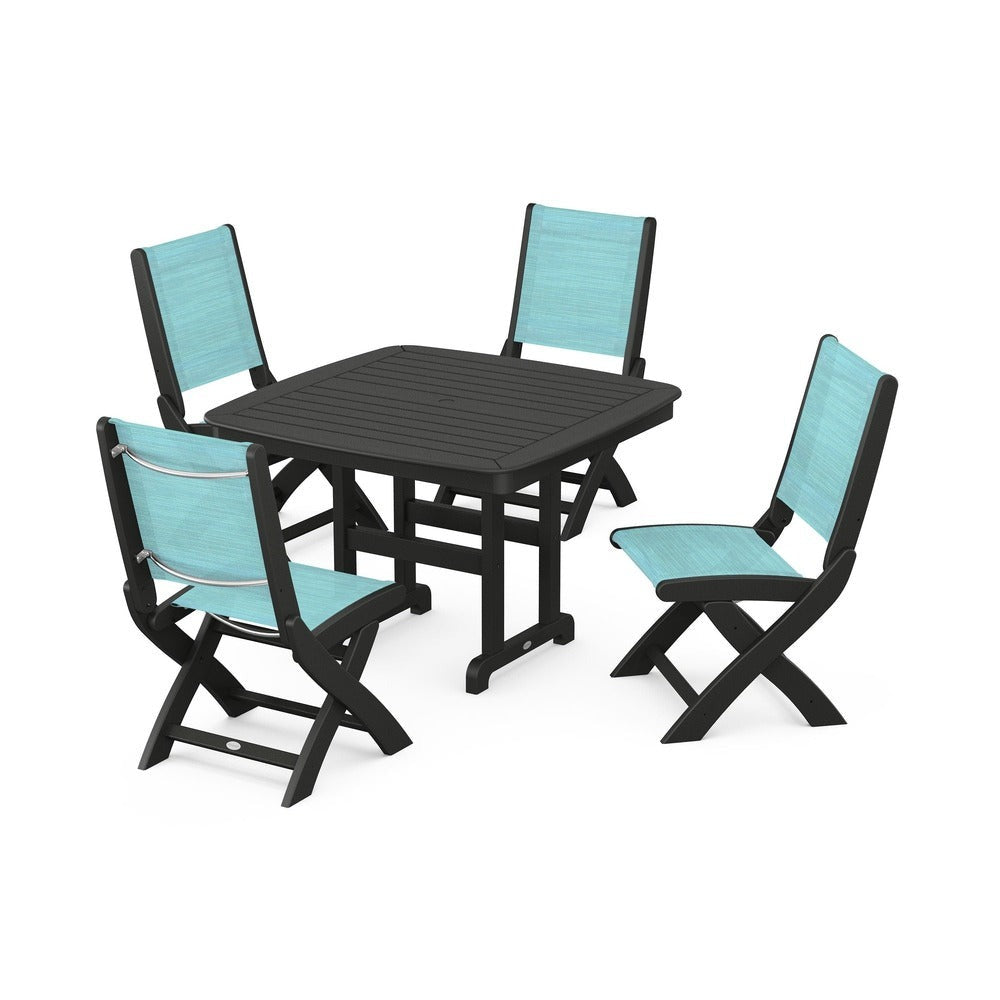 POLYWOOD® - Coastal Folding Side Chair 5-Piece Dining Set - PWS916