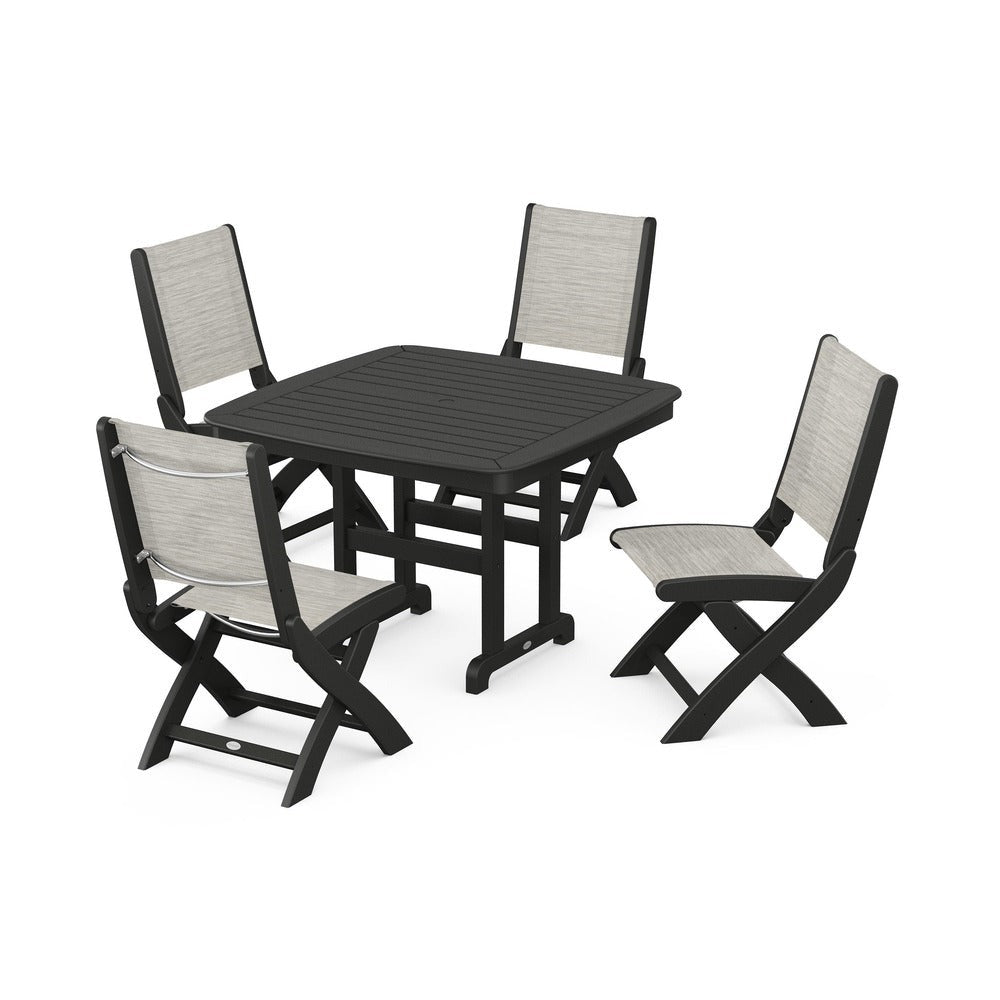 POLYWOOD® - Coastal Folding Side Chair 5-Piece Dining Set - PWS916
