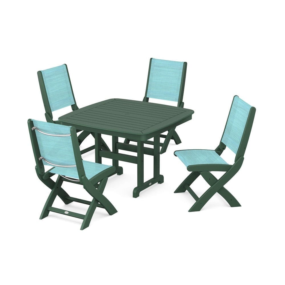 POLYWOOD® - Coastal Folding Side Chair 5-Piece Dining Set - PWS916
