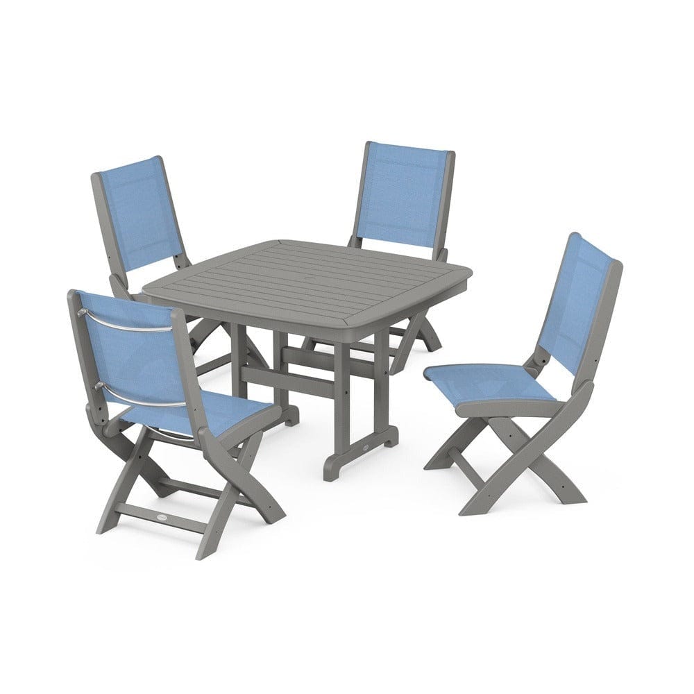 POLYWOOD® - Coastal Folding Side Chair 5-Piece Dining Set - PWS916