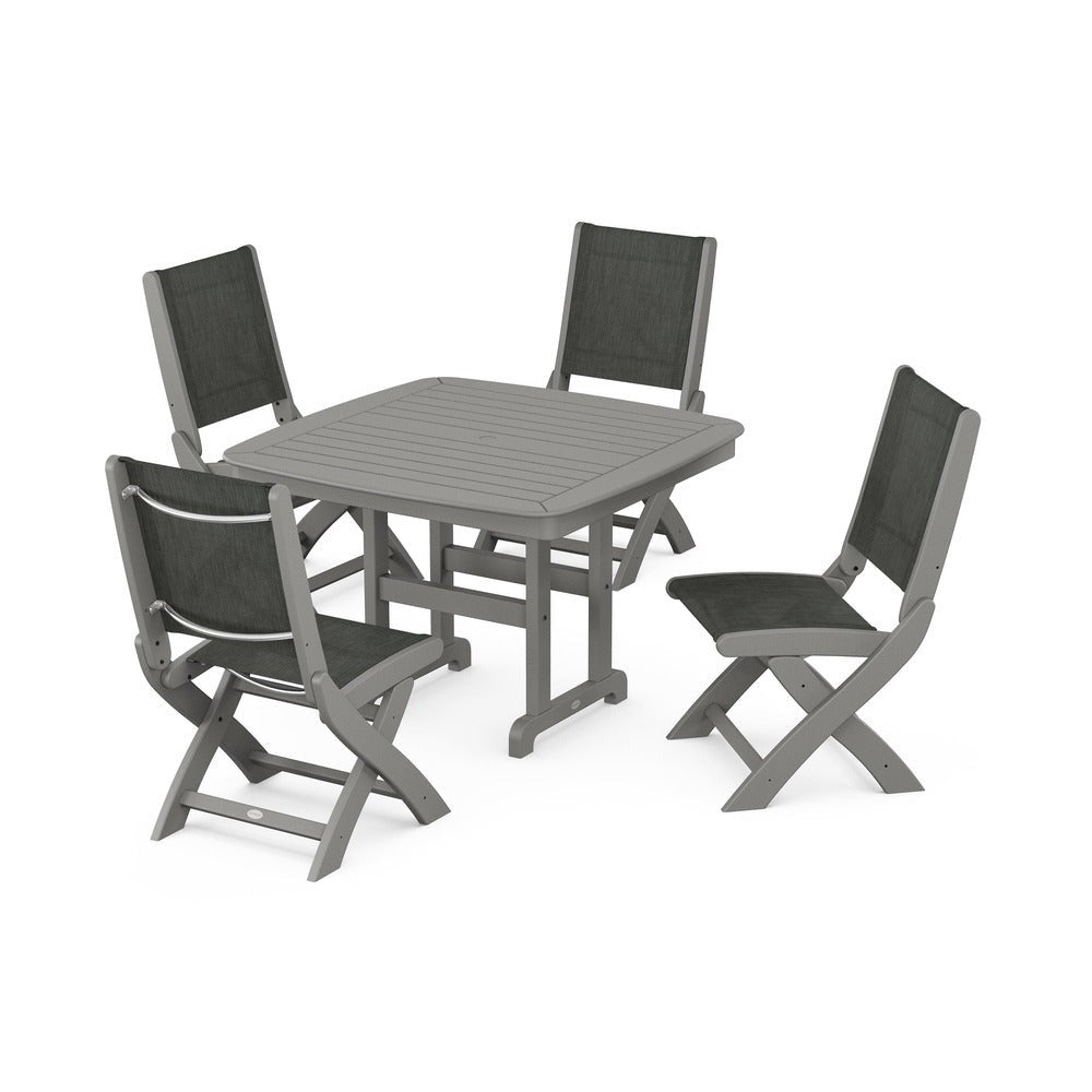 POLYWOOD® - Coastal Folding Side Chair 5-Piece Dining Set - PWS916