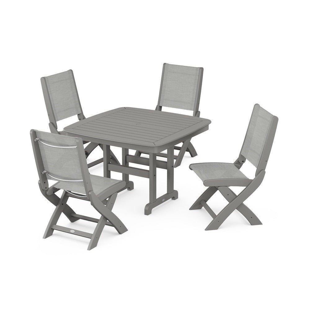 POLYWOOD® - Coastal Folding Side Chair 5-Piece Dining Set - PWS916