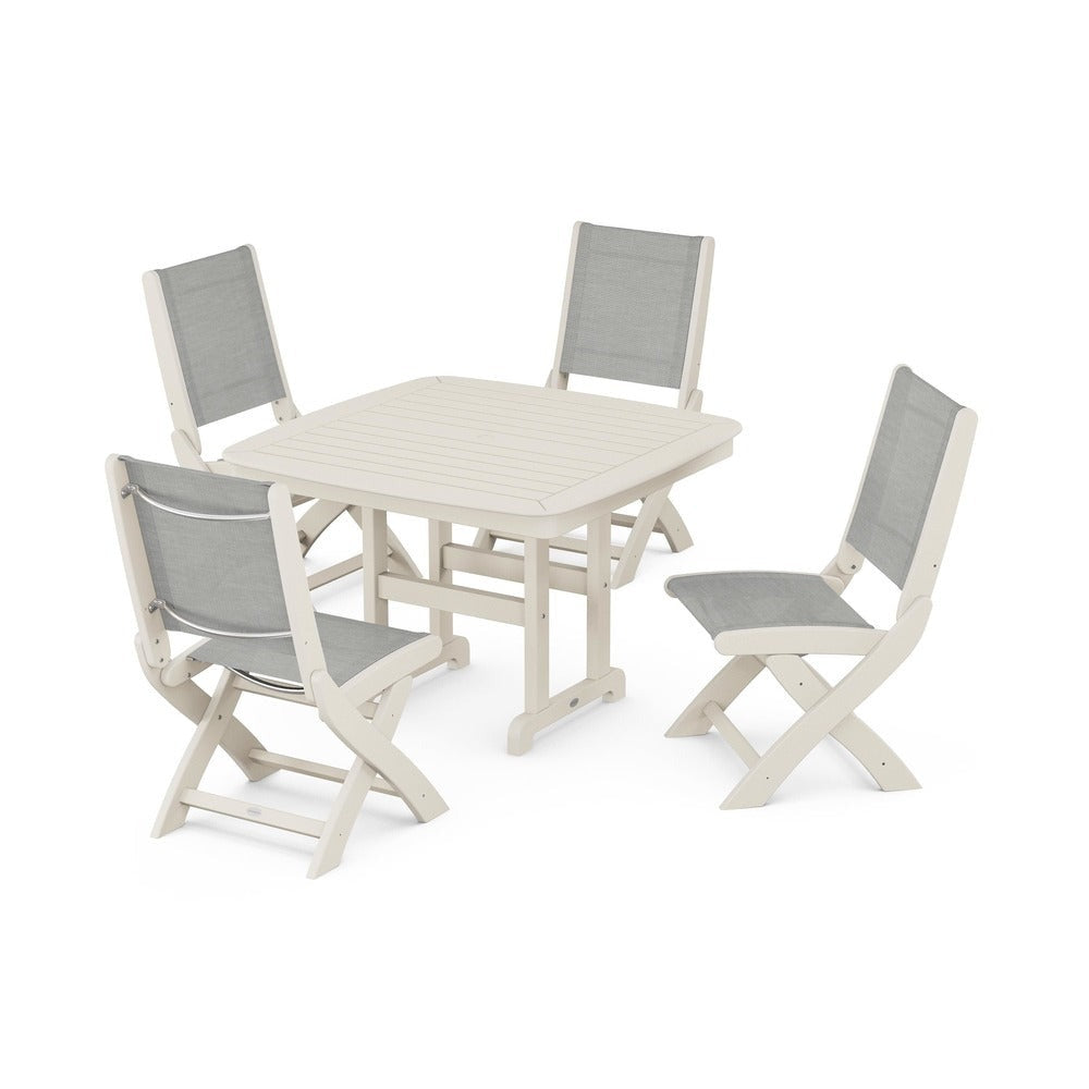 POLYWOOD® - Coastal Folding Side Chair 5-Piece Dining Set - PWS916
