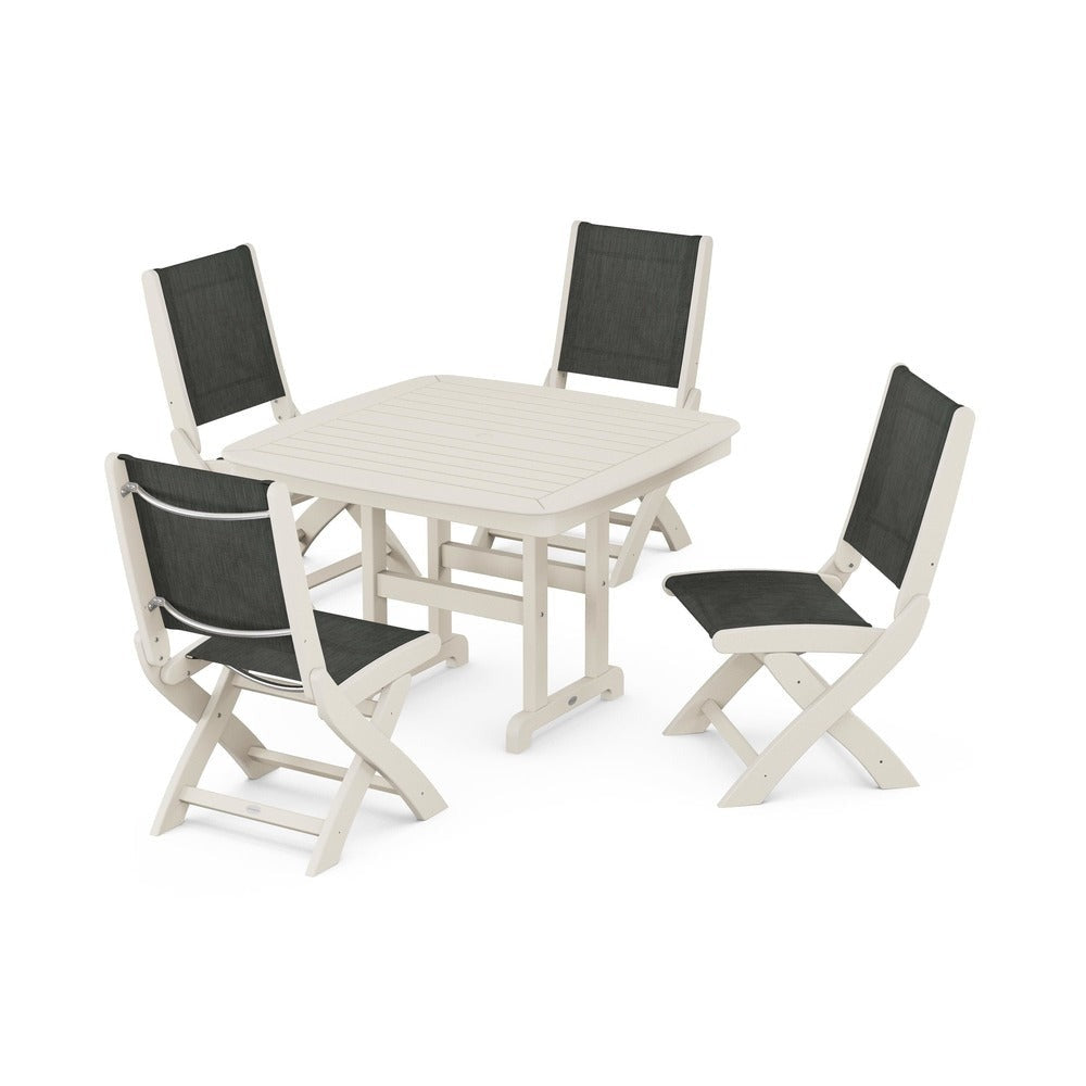 POLYWOOD® - Coastal Folding Side Chair 5-Piece Dining Set - PWS916