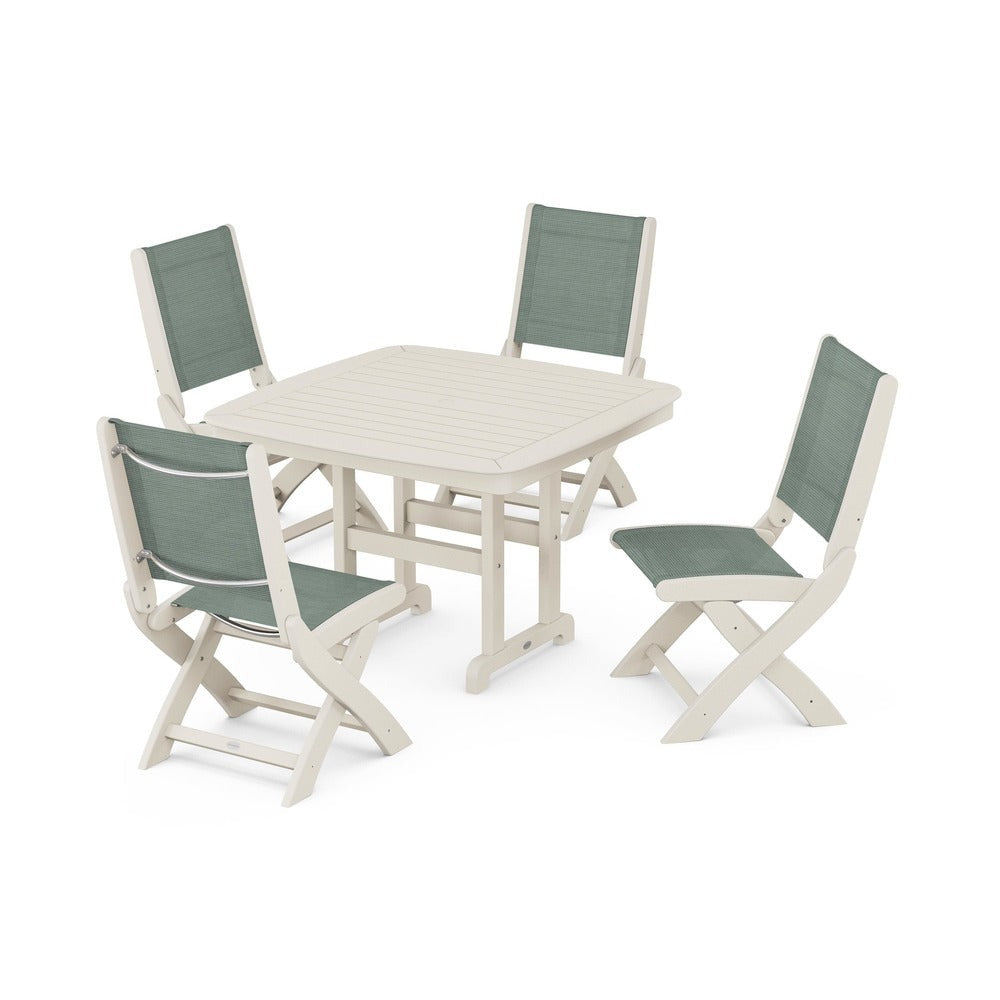 POLYWOOD® - Coastal Folding Side Chair 5-Piece Dining Set - PWS916