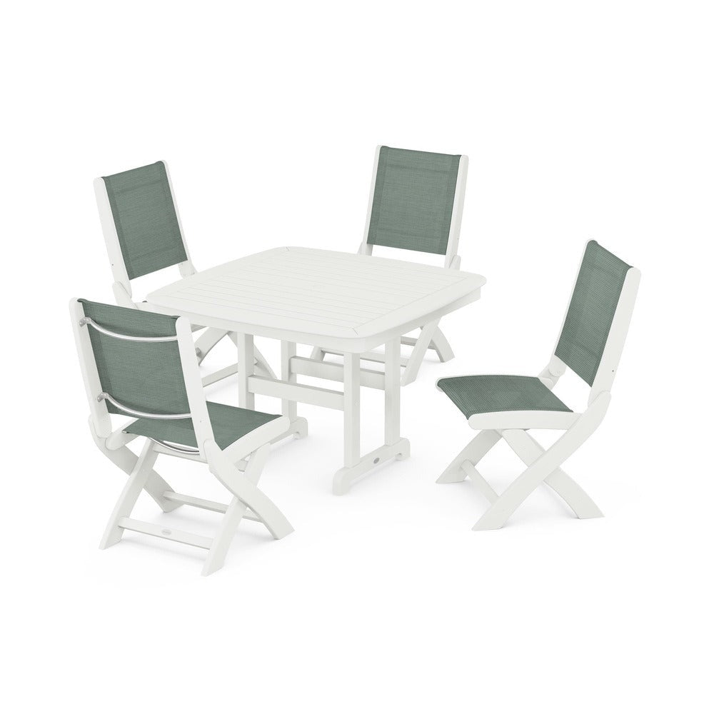 POLYWOOD® - Coastal Folding Side Chair 5-Piece Dining Set - PWS916