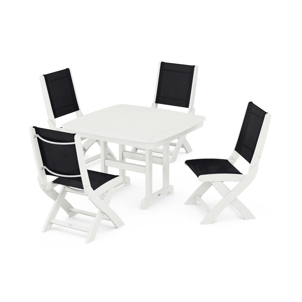 POLYWOOD® - Coastal Folding Side Chair 5-Piece Dining Set - PWS916