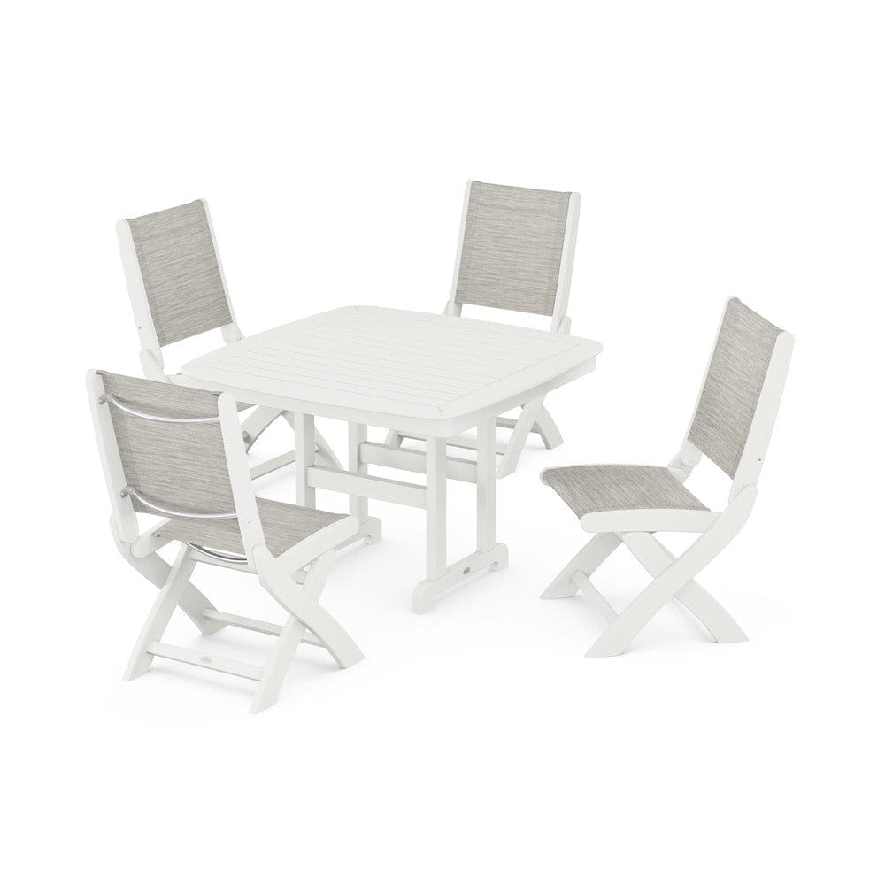 POLYWOOD® - Coastal Folding Side Chair 5-Piece Dining Set - PWS916