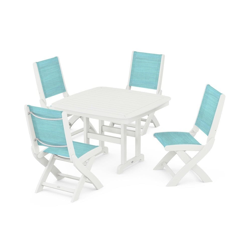 POLYWOOD® - Coastal Folding Side Chair 5-Piece Dining Set - PWS916