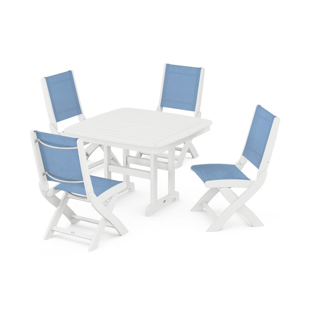 POLYWOOD® - Coastal Folding Side Chair 5-Piece Dining Set - PWS916