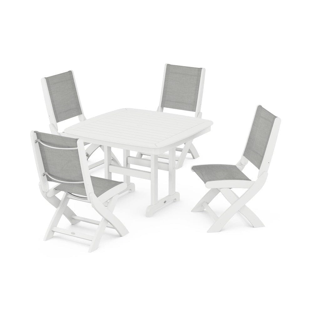 POLYWOOD® - Coastal Folding Side Chair 5-Piece Dining Set - PWS916