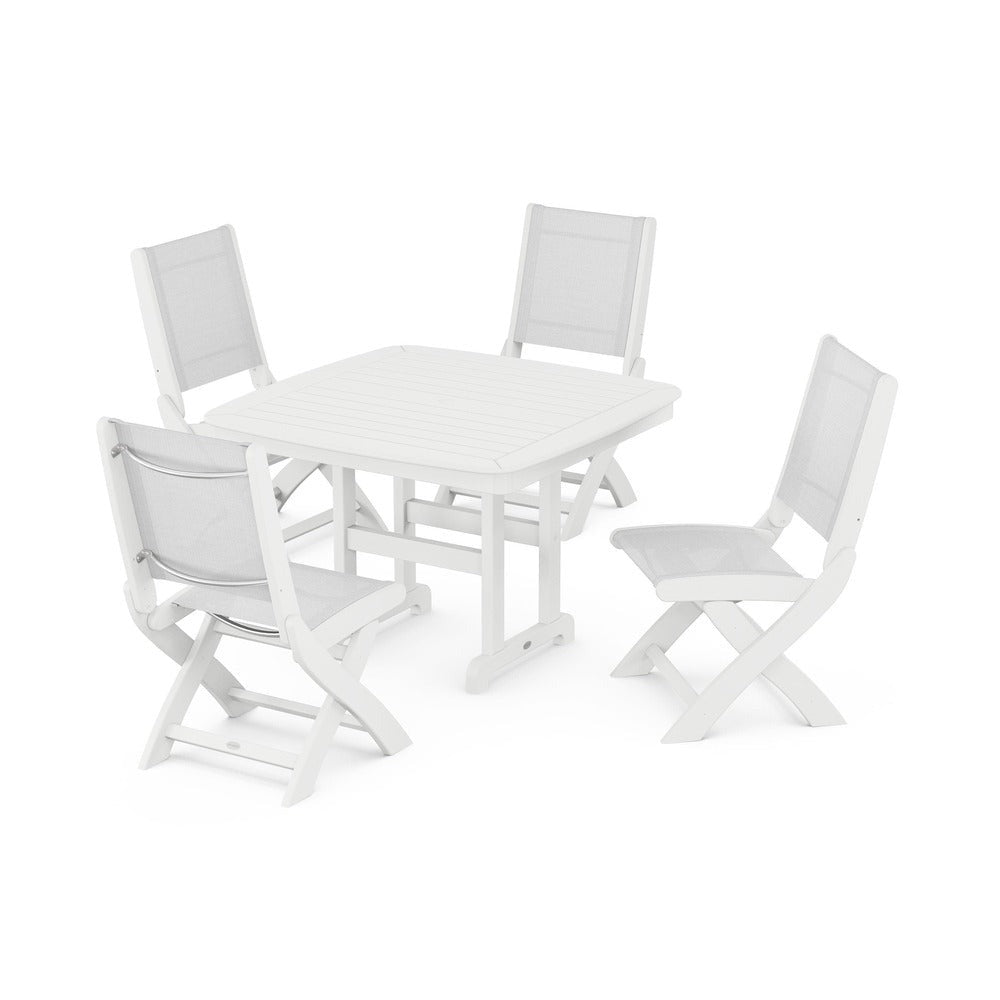 POLYWOOD® - Coastal Folding Side Chair 5-Piece Dining Set - PWS916